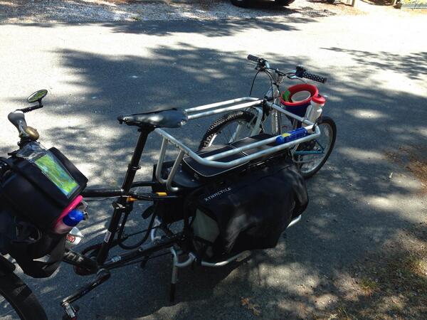 Xtracycle EdgeRunner towing a 20" bike. 